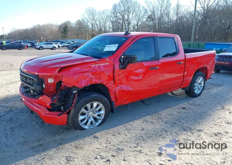 2022 Chevrolet Silverado 1500 2Wd Short Bed Custom z USA, uszkodzony, nr VIN 1GCPABEK6NZ631906